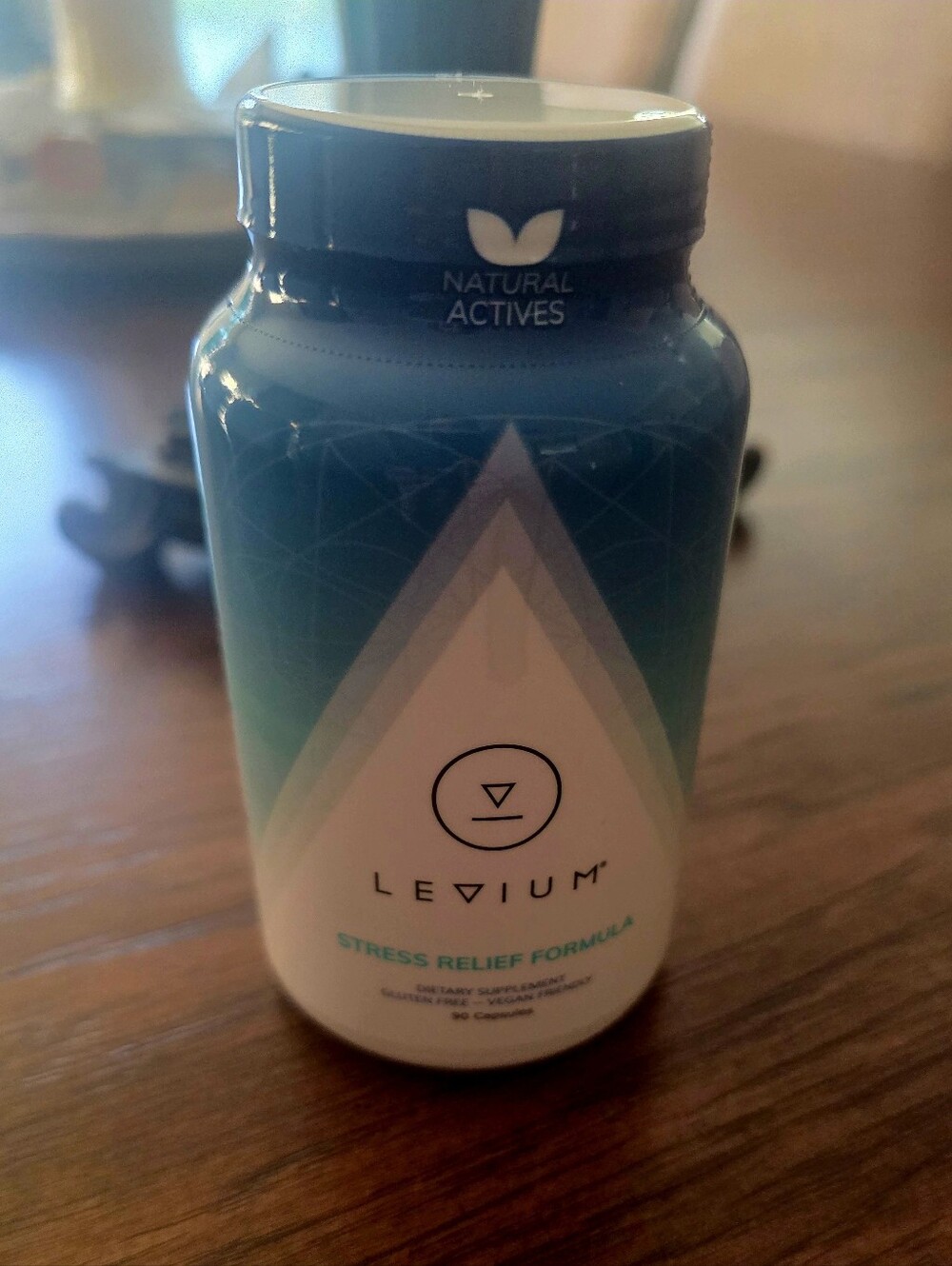 Levium Stress Relief Formula Supplement - Blue/Teal Bottle